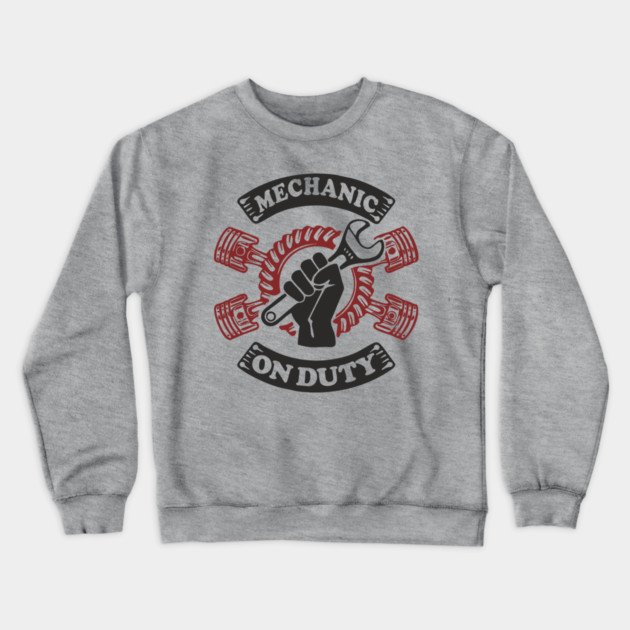 Mechanic On Duty Garage Life Car Repair Crewneck Sweatshirt by Anticorporati