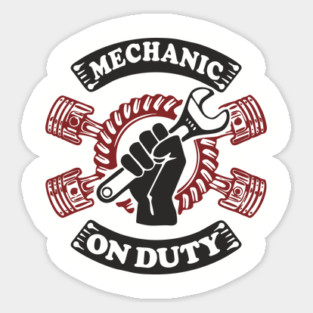 Mechanic On Duty Garage Life Car Repair Sticker