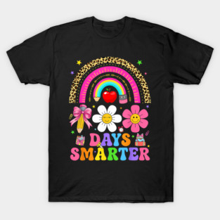 100 Days Of School Smarter Rainbow Design For Teachers And Kids T-Shirt