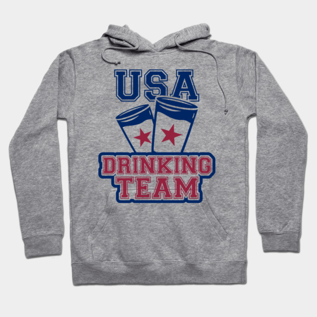 USA Drinking Team Booze Bro Humor Hoodie by Anticorporati
