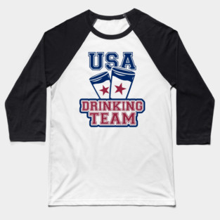 USA Drinking Team Booze Bro Humor Baseball T-Shirt