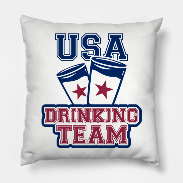 USA Drinking Team Booze Bro Humor Pillow by Anticorporati