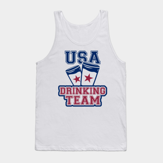 USA Drinking Team Booze Bro Humor Tank Top by Anticorporati