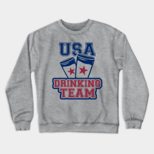 USA Drinking Team Booze Bro Humor Crewneck Sweatshirt