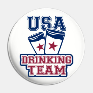 USA Drinking Team Booze Bro Humor Pin