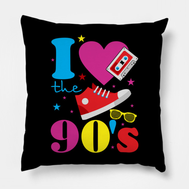 I Love The 90s Nostalgia Retro Pop Culture Pillow by Anticorporati