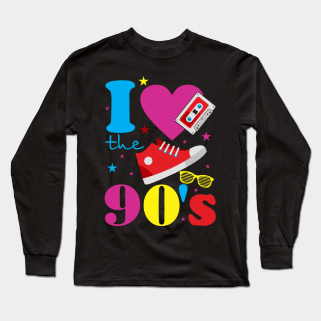 I Love The 90s Nostalgia Retro Pop Culture Long Sleeve T-Shirt by Anticorporati