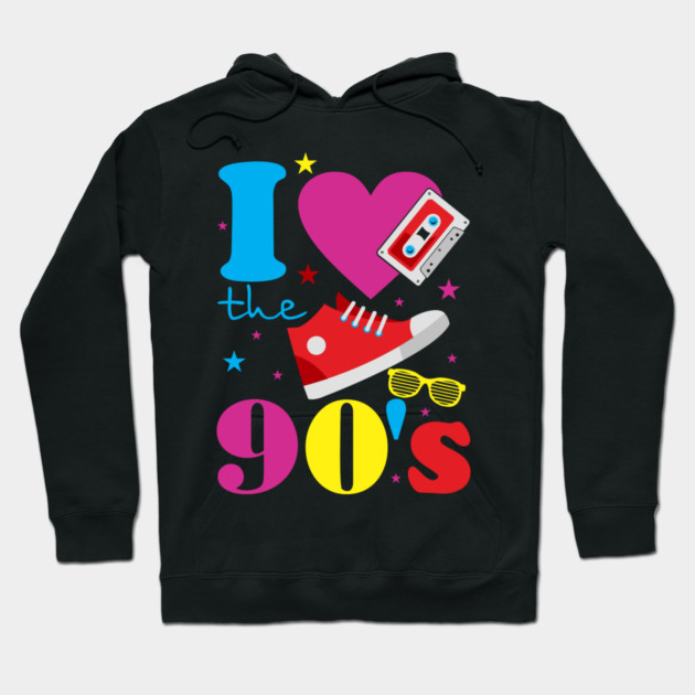 I Love The 90s Nostalgia Retro Pop Culture Hoodie by Anticorporati
