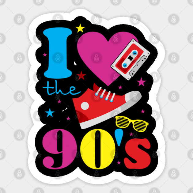 I Love The 90s Nostalgia Retro Pop Culture Sticker by Anticorporati