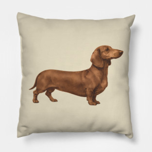 Vintage Dachshund Classic Sausage Dog Art Pillow