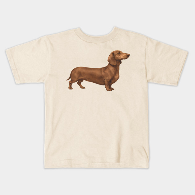 Vintage Dachshund Classic Sausage Dog Art Kids T-Shirt by DonWillisJrArt