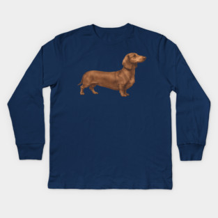 Vintage Dachshund Classic Sausage Dog Art Kids Long Sleeve T-Shirt