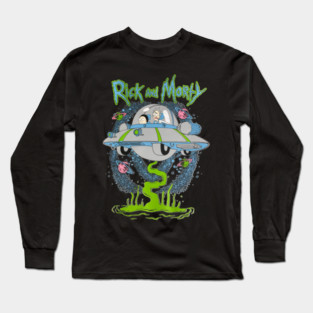 Rick and Morty Space Travel UFO Art Long Sleeve T-Shirt