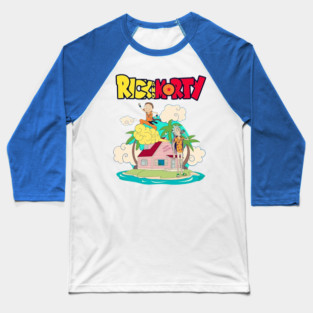 Rick and Morty at Kame House Anime Mashup Baseball T-Shirt