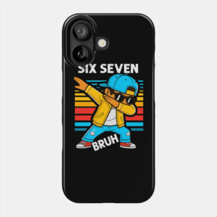 Dabbing Six Seven Bruh 67 Meme 6 7 Numbers Funny Phone Case