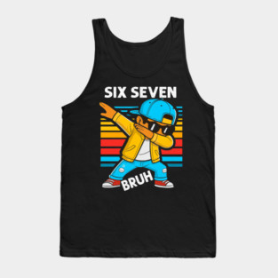Dabbing Six Seven Bruh 67 Meme 6 7 Numbers Funny Tank Top