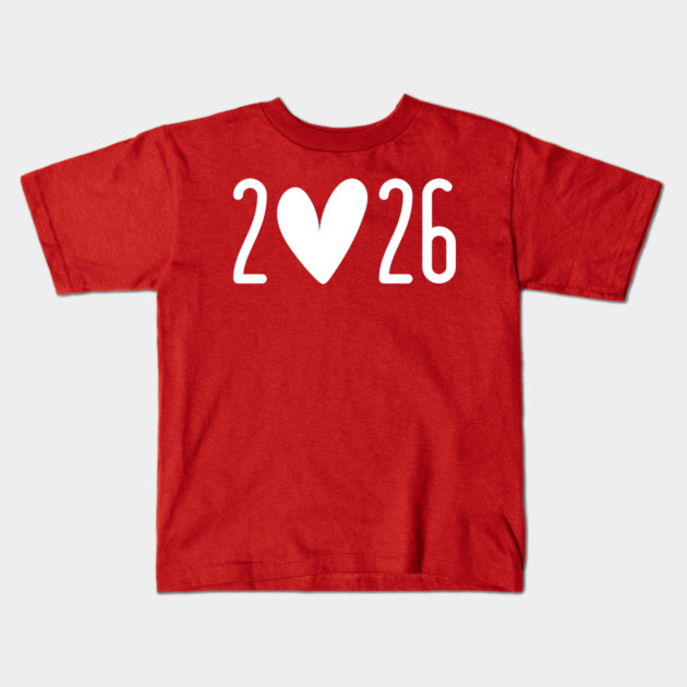 2026 Heart Valentine's Day Kids T-Shirt by Creatifly Graphic Tees