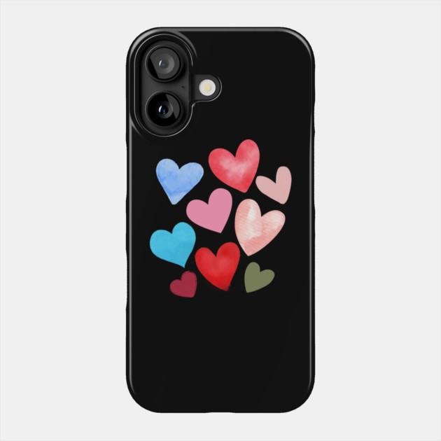 Valentine Hearts Phone Case by Creatifly Graphic Tees