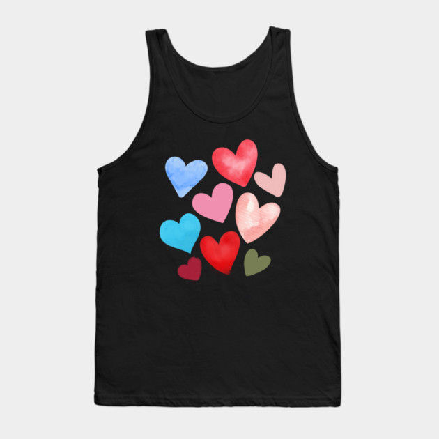 Valentine Hearts Tank Top by Creatifly Graphic Tees