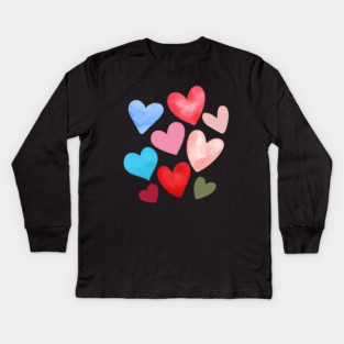 Valentine Hearts Kids Long Sleeve T-Shirt