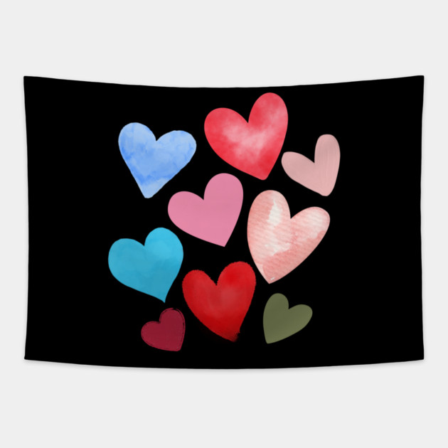 Valentine Hearts Tapestry by Creatifly Graphic Tees