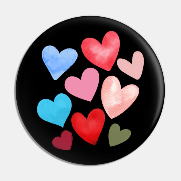 Valentine Hearts Pin by Creatifly Graphic Tees