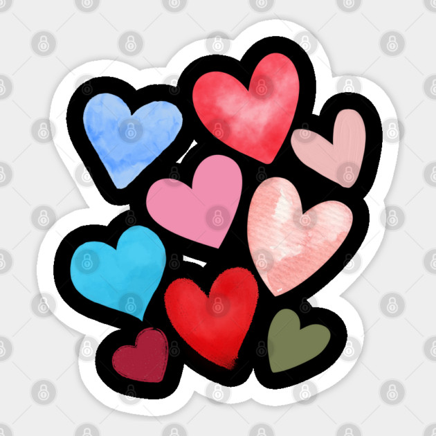 Valentine Hearts Sticker by Creatifly Graphic Tees
