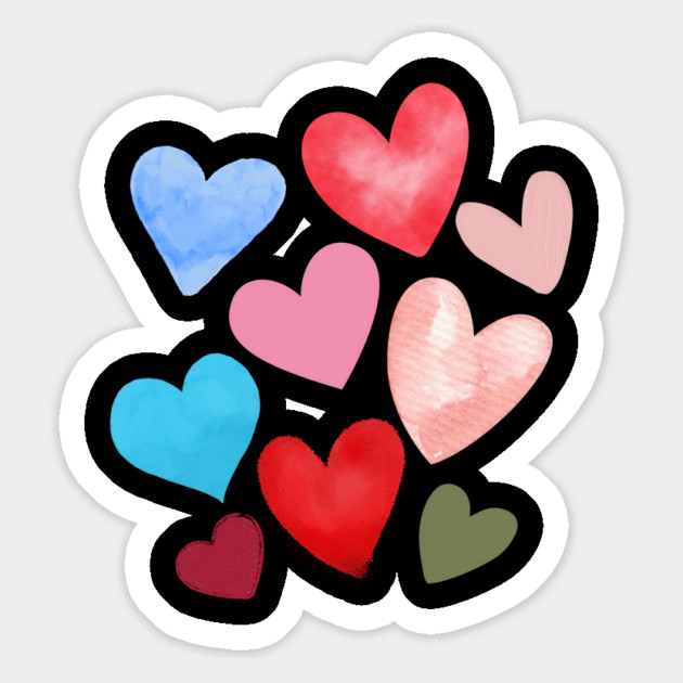 Valentine Hearts Magnet by Creatifly Graphic Tees
