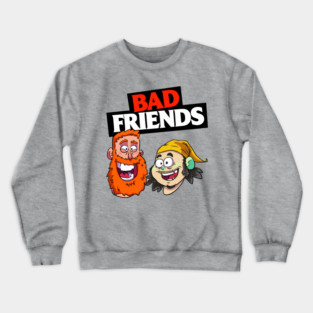 Bad Friends Podcast Fastive Graphic Crewneck Sweatshirt
