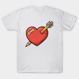 Heart Pencil Arrow Cute Valentine T-Shirt