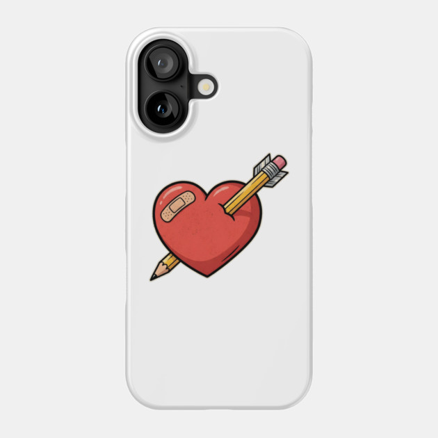 Heart Pencil Arrow Cute Valentine Phone Case by Creatifly Graphic Tees