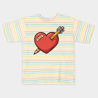 Heart Pencil Arrow Cute Valentine Kids T-Shirt