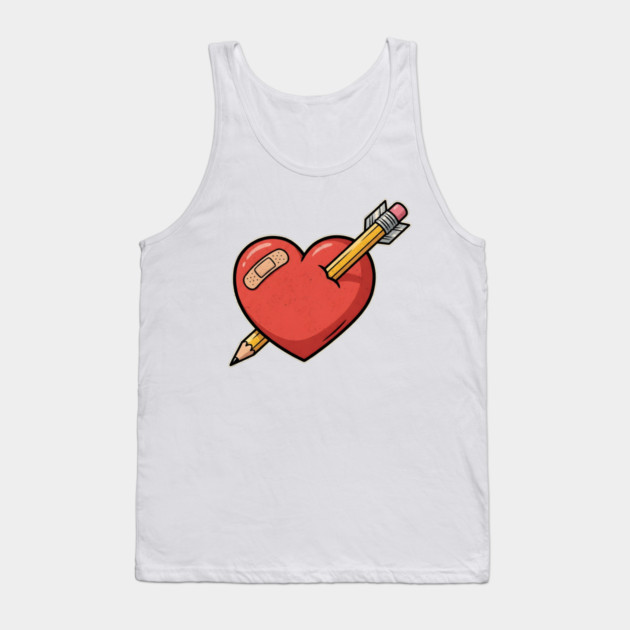 Heart Pencil Arrow Cute Valentine Tank Top by Creatifly Graphic Tees
