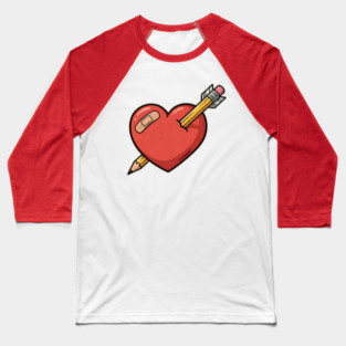 Heart Pencil Arrow Cute Valentine Baseball T-Shirt