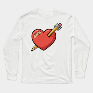 Heart Pencil Arrow Cute Valentine Long Sleeve T-Shirt