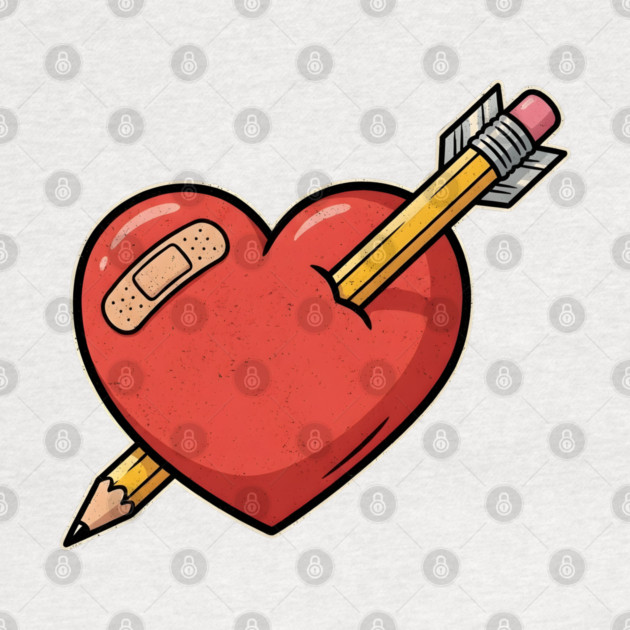 Heart Pencil Arrow Cute Valentine by Creatifly Graphic Tees