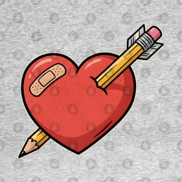 Heart Pencil Arrow Cute Valentine by Creatifly Graphic Tees