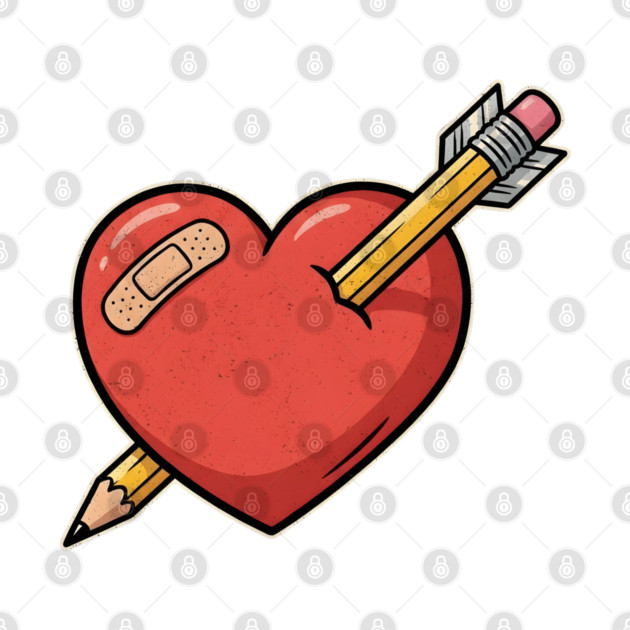 Heart Pencil Arrow Cute Valentine by Creatifly Graphic Tees