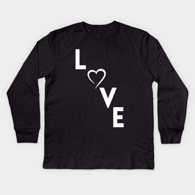 Love Heart Kids Long Sleeve T-Shirt by Creatifly Graphic Tees