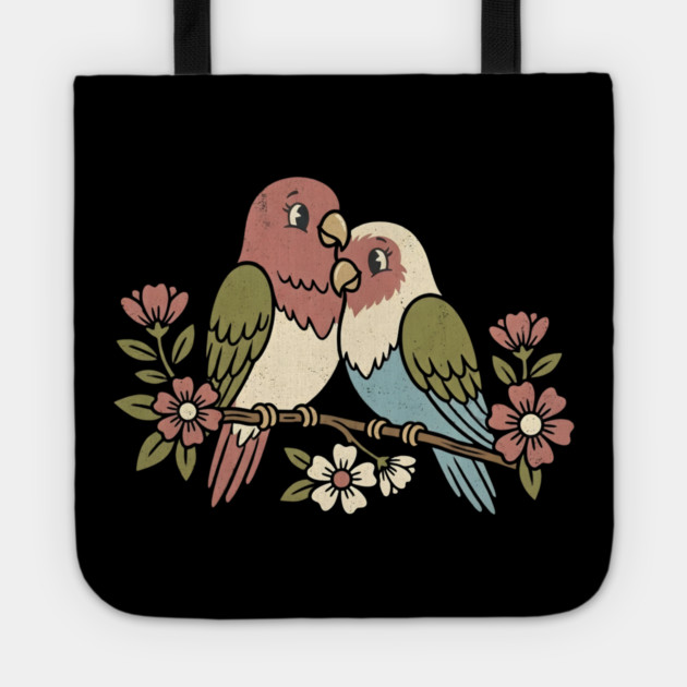 Lovebird Couple Tote by Creatifly Graphic Tees