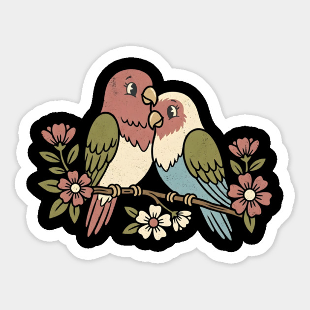 Lovebird Couple Magnet by Creatifly Graphic Tees