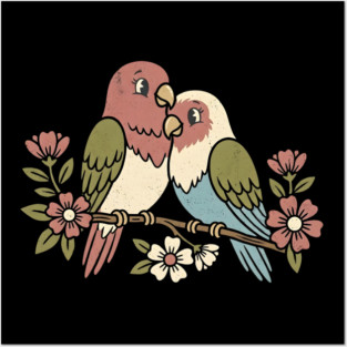 Lovebird Couple Posters and Art