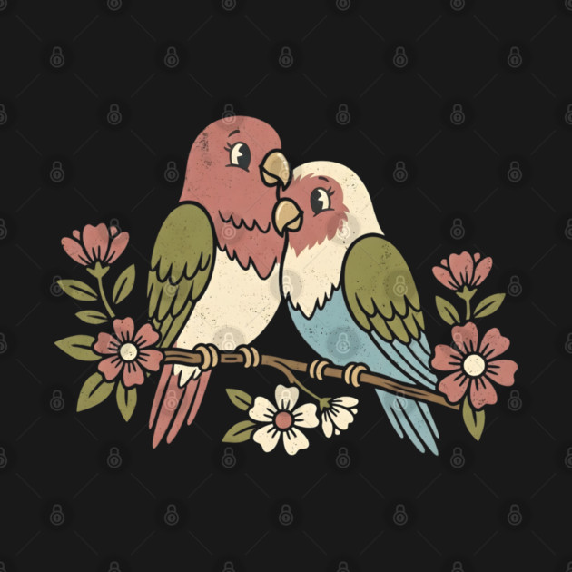 Lovebird Couple by Creatifly Graphic Tees