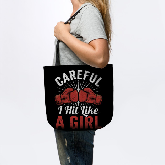 Careful I Hit Like A Girl Boxer Humor by ArtistTee ⭐⭐⭐⭐⭐