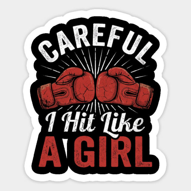 Careful I Hit Like A Girl Boxer Humor Magnet by ArtistTee ⭐⭐⭐⭐⭐