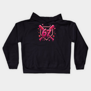 67 Baseball Valentine's Day Sports Lover Kids Hoodie