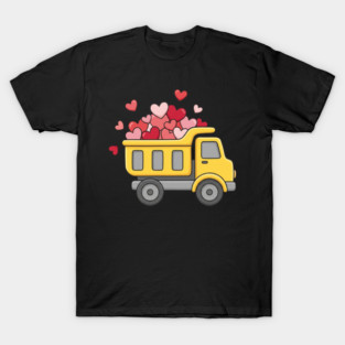Love Truck Dump Truck Valentine's Day T-Shirt