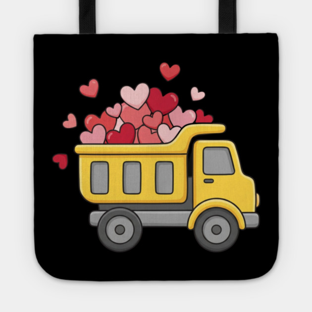 Love Truck Dump Truck Valentine's Day Tote by ArtistTee ⭐⭐⭐⭐⭐