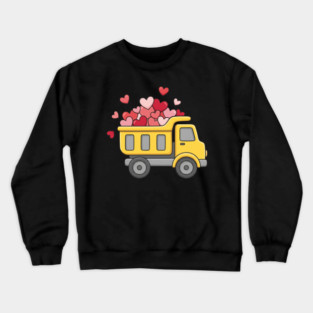Love Truck Dump Truck Valentine's Day Crewneck Sweatshirt