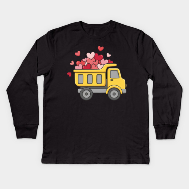 Love Truck Dump Truck Valentine's Day Kids Long Sleeve T-Shirt by ArtistTee ⭐⭐⭐⭐⭐